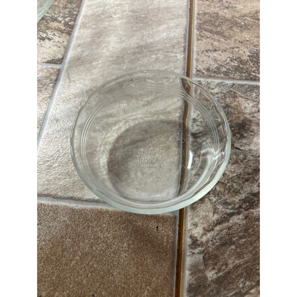 Vintage Corning Pyrex Clear Glass Ribbed Custard Cup Prep Bowl 6oz USA 4.5 Inch